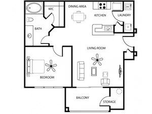 1 Bedroom Floor Plan