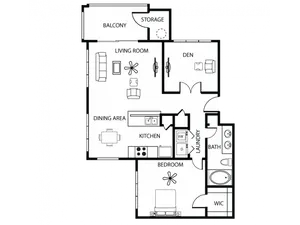 1 Bed Floor Plan