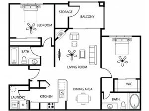 2 Bedroom Floor Plan