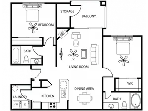 2 Bedroom Floor Plan