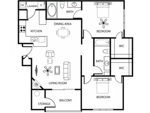 2 Bdrm Floor Plan