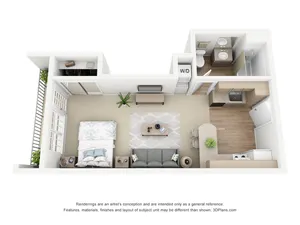 425 sq ft studio