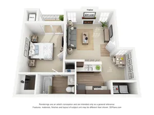 600 sq ft one bed