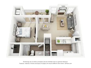700 sq ft one bed
