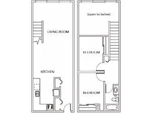 City Lofts on Laclede - 2c Interior - 2BR/1BA