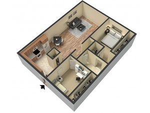 2 Bedroom Floor Plan | Studio Apartments Sacramento | Villa Regia