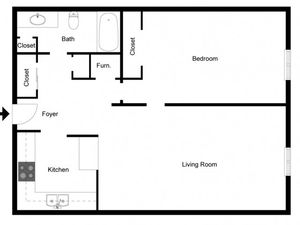 Cardinal Village - 1 Bedroom / 1 Bathroom