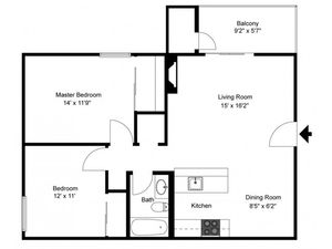Stonewood Village - 2 Bedrooms / 1 Bathroom