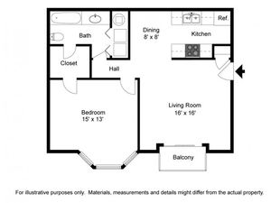 The Saxony - 1 Bedroom / 1 Bathroom / 780 Sq. Ft.