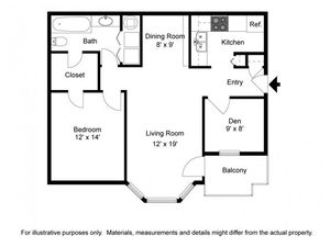 The Saxony - 1 Bedroom / 1 Bathroom / 835 Sq. Ft.