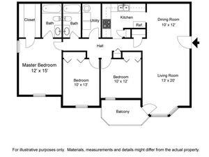 The Saxony - 3 Bedrooms / 2 Bathrooms / 1360 Sq. Ft.