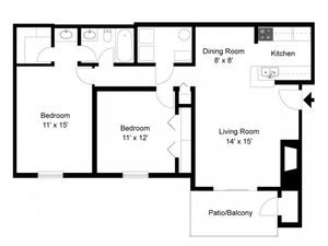 The Summit - 2 Bedrooms / 1 Bathroom / 850 Sq. Ft.