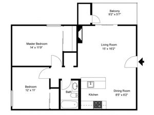 Dover Glen - 2 Bedrooms / 1 Bathroom