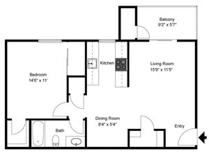 Meadowood Village - 1 Bedroom / 1 Bathroom / 720 Sq. Ft.
