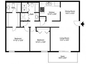Royal Arms Owensboro - 2 Bedrooms / 2 Bathrooms / 1117 Sq. Ft.