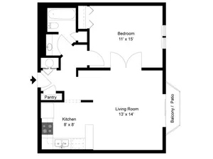 Village South - 1 Bedroom / 1 Bathroom / 650 Sq. Ft.