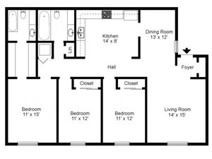 Royal Arms Louisville - 3 Bedrooms / 2 Bathrooms / 1410 Sq. Ft.