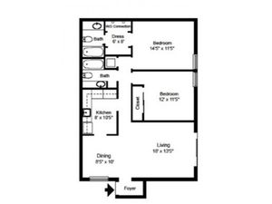Royal Arms Nashville - 2 Bedrooms / 1 1/2 Bathroom / 949 Sq. Ft.