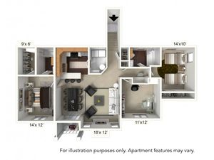 Floor Plan 18 | Apartments For Rent Williamsville Ny | Renaissance Place Apartments