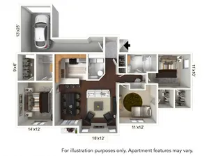 Floor Plan 22 | Williamsville Apartments | Renaissance Place Apartments