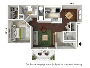 1 Bdrm Floor Plan | Luxury Apartments Buffalo Ny | Autumn Creek Apartments