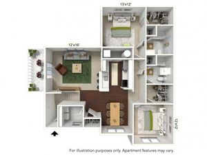 Floor Plan 2 | Luxury Apartments Buffalo Ny | Autumn Creek Apartments