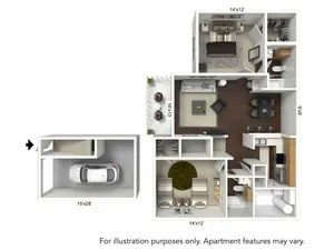 Floor Plan 5 | Williamsville Ny Apartments | Renaissance Place Apartments