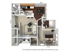 1 Bedroom Floor Plan | Apartments For Rent In Williamsville Ny | Renaissance Place Apartments 2