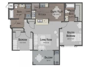 2 bedroom 2 bathroom Bristol Accessible 2 floor plan
