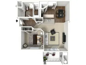 1 bedroom 1 bathroom Aberdeen floor plan
