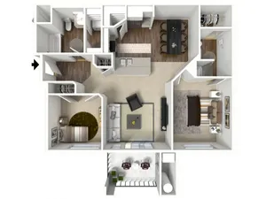 2 bedroom 2 bathroom Belfast Premier 2 floor plan