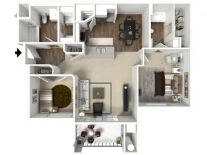 2 bedroom 2 bathroom Bristol Premier 2 floor plan