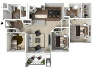 3 bedroom 2 bathroom Coventry floor plan