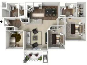 3 bedroom 2 bathroom Coventry Premier floor plan