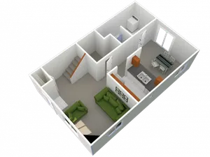 4 Bed, 2 Bath, Style B: Main Floor (alt view)