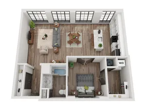 1x1 D Floor Plan