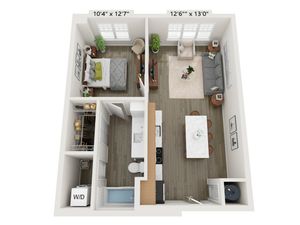 1x1 B | Floor Plan