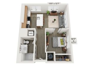 1x1 A | Floor Plan