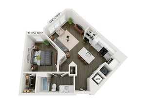 1x1 F | Floor Plan