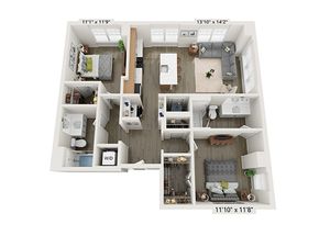 2x2 C | Floor Plan