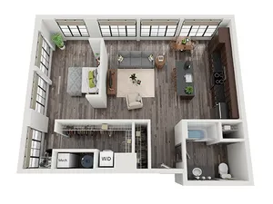 Open 1x1 C Floor Plan