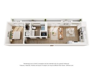 1BR Type M Floor Plan
