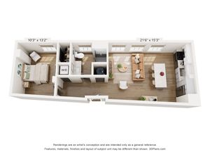 1BR Type R Floor Plan