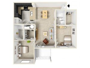 2 bed 2 bath furnished