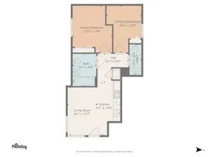 One bedroom with office/den space