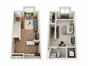 A2 - 1 Bedroom Loft | Floor Plan 2 | Raiders Walk | TTU Off Campus Housing