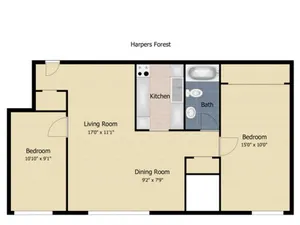 2 Bedroom Roommate Style