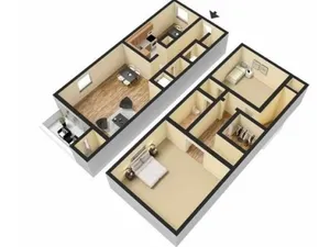 2 Bedroom 1.5 Bath Townhouse