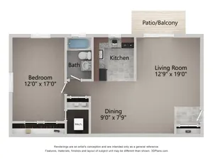 1 Bedroom Floorplan