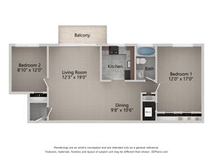 2 Bedroom Floorplan